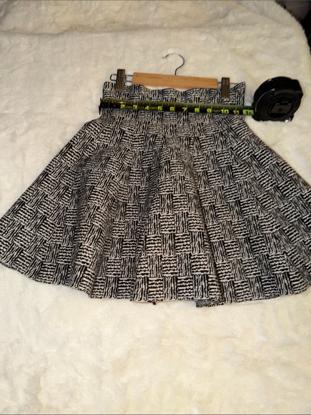 Black & White Patterned Circle Skirt - Flared Skater Style